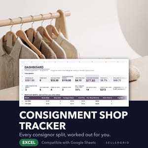 Consignment Shop Tracker: Consignor Payouts, Splits & Inventory for Google Sheets and Excel