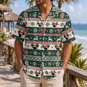 Disney Musse Pigg jul Hawaiiskjorta, Musse Pigg och vänner julklapp, ful jultröja, tropisk julklapp