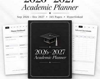 2026-2027 Academic Planner, Student Study System, Assignment Tracker (PDF)