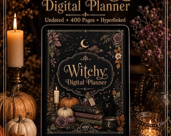 Witchy Digital Planner | Gothic, Undated, Hyperlinked PDF (400 Pages)