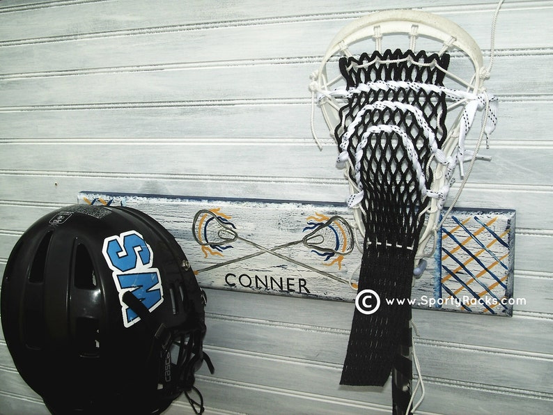 Lacrosse Player Stick Hanger Helmet Rack Wall Organizer Team Etsy