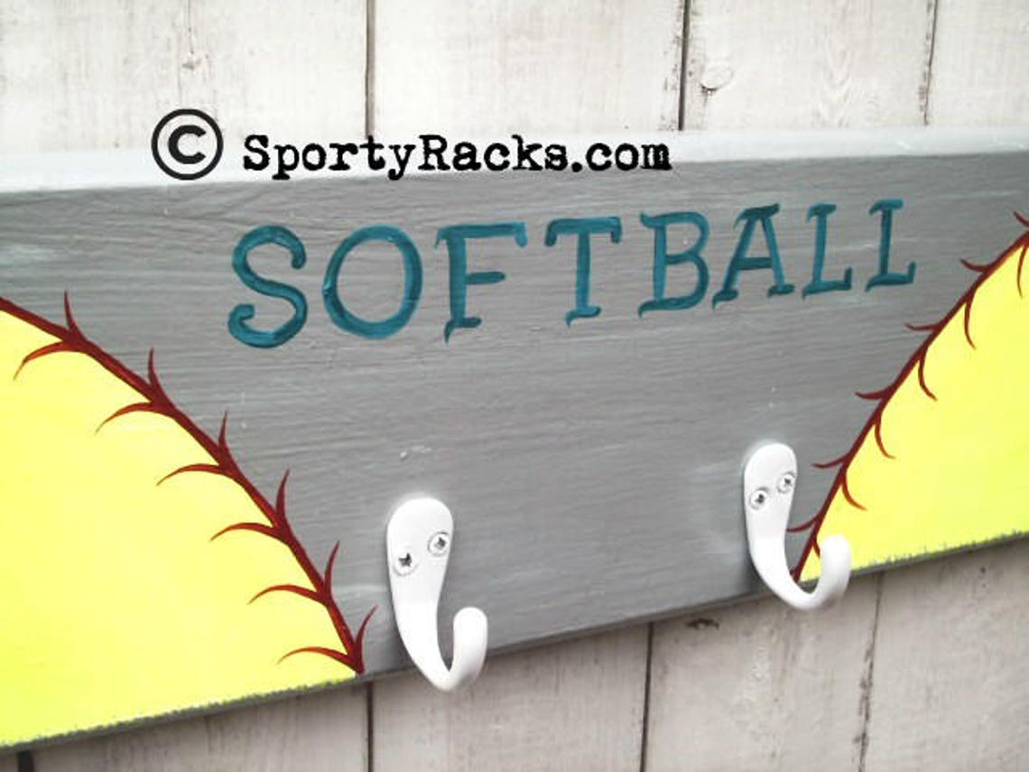 Softball Wall Hooks Fast Pitch Slow Pitch Team Player Coach Etsy