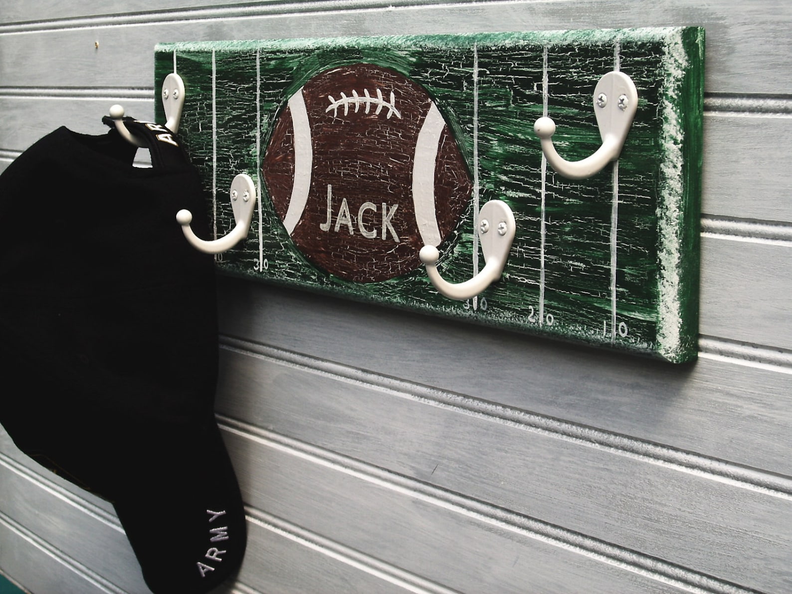 Football Team Player Rack Hanger Boys Sports Room Decor Wall 4 Etsy