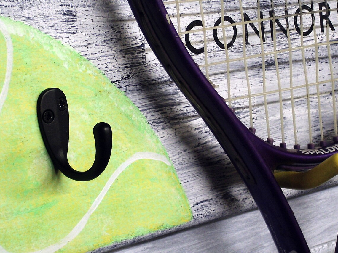 Tennis Racket Hanger Personalized Player Rack Hooks MTO Etsy