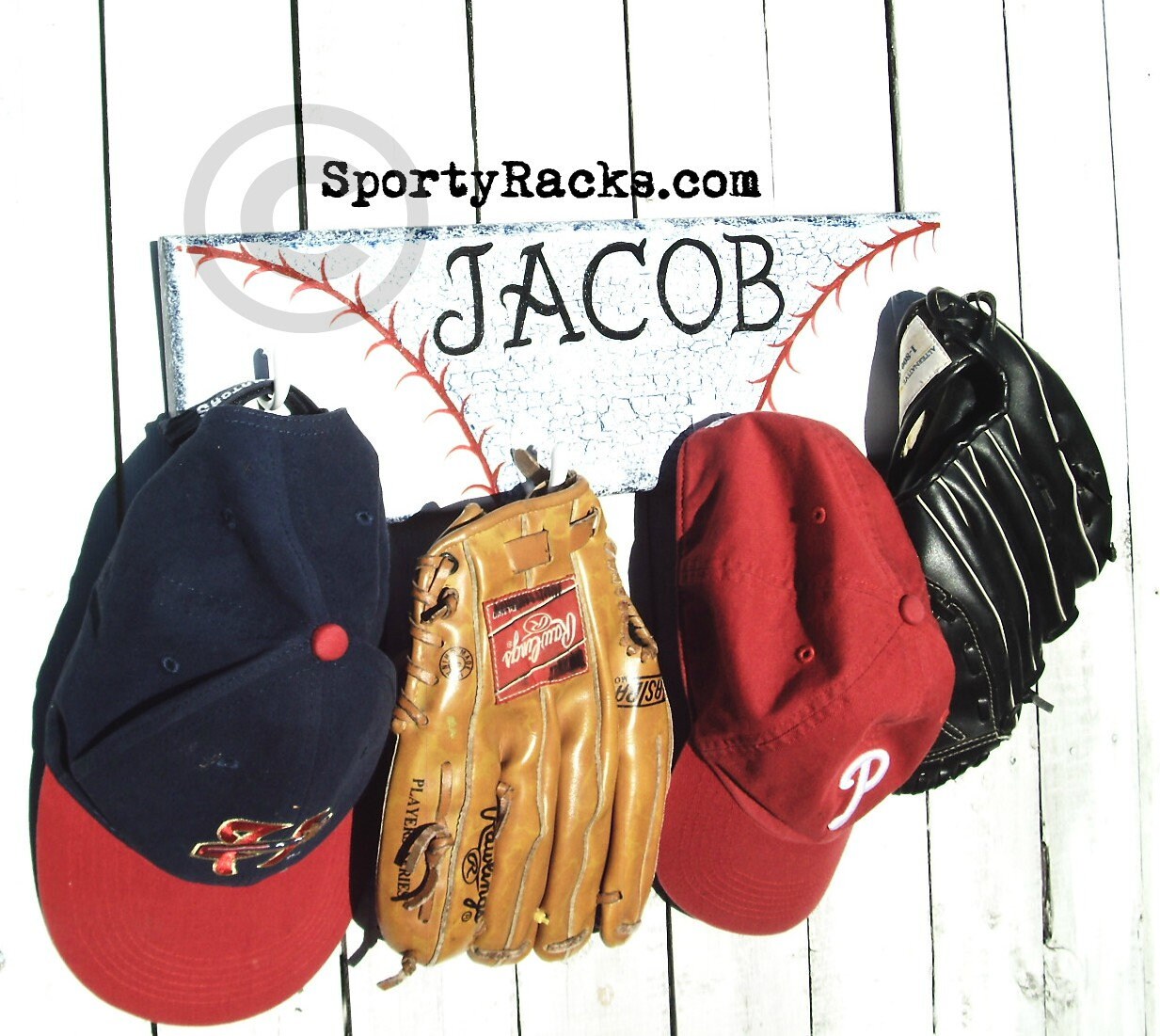 Baseball Hat Glove Hanger Hook Sports Rack Wall Art Boys Etsy