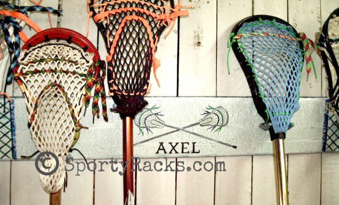 Lacrosse Stick Rack Hanger 5 Hook Wall Rack Lax Stick Holder Etsy