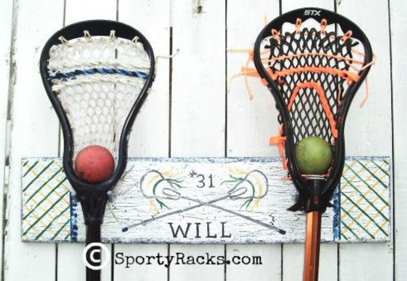 Lacrosse Player Gift Stick Hanger Lax Team Colors Sports Theme Etsy