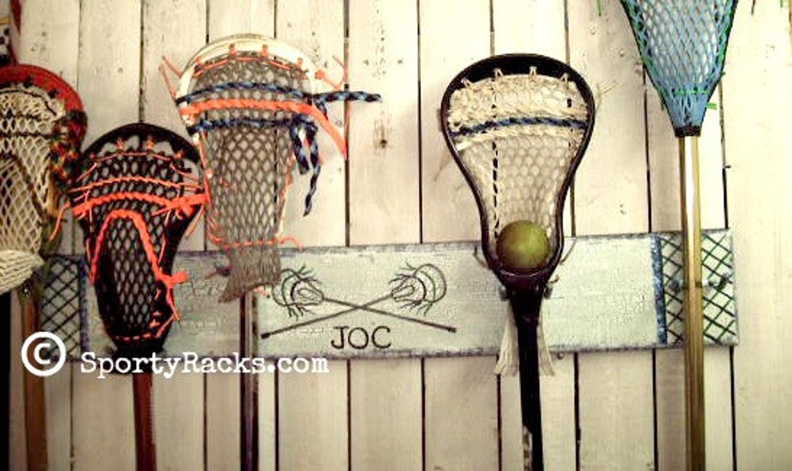 Lacrosse Stick Rack Hanger 5 Hook Wall Rack Lax Stick Holder Etsy