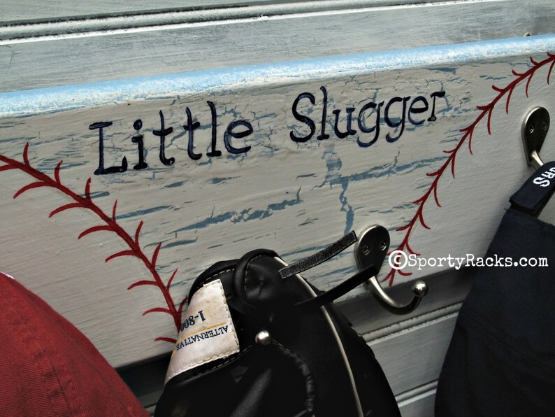 Baseball Wall Hook Hanger Little Slugger Team Color Furniture Etsy
