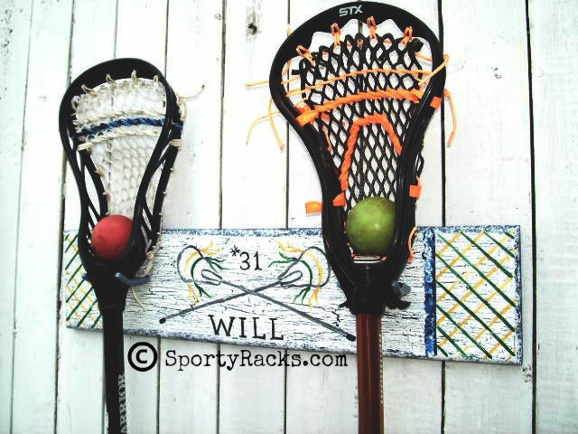 Lacrosse Player Gift Stick Hanger Lax Team Colors Sports Theme Etsy