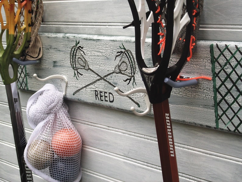 Lacrosse Sport Stick Hanger Name Lax Jersey Number Team Colors Etsy