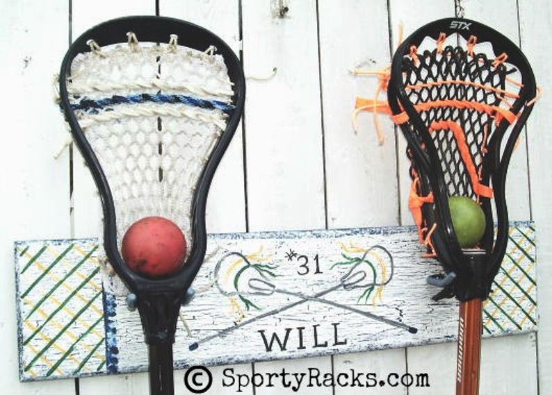 Lacrosse Player Gift Stick Hanger Lax Team Colors Sports Theme Etsy