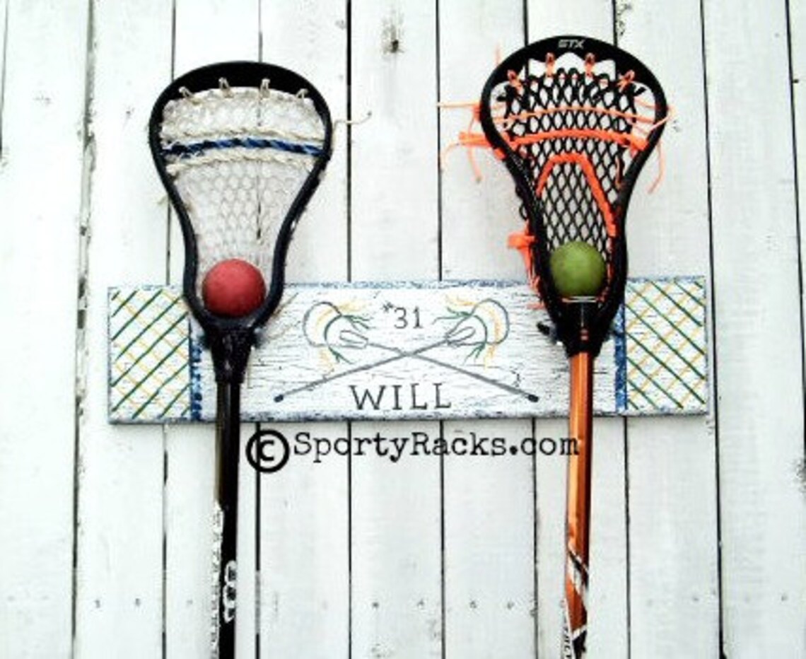 Lacrosse Player Gift Stick Hanger Lax Team Colors Sports Theme Etsy