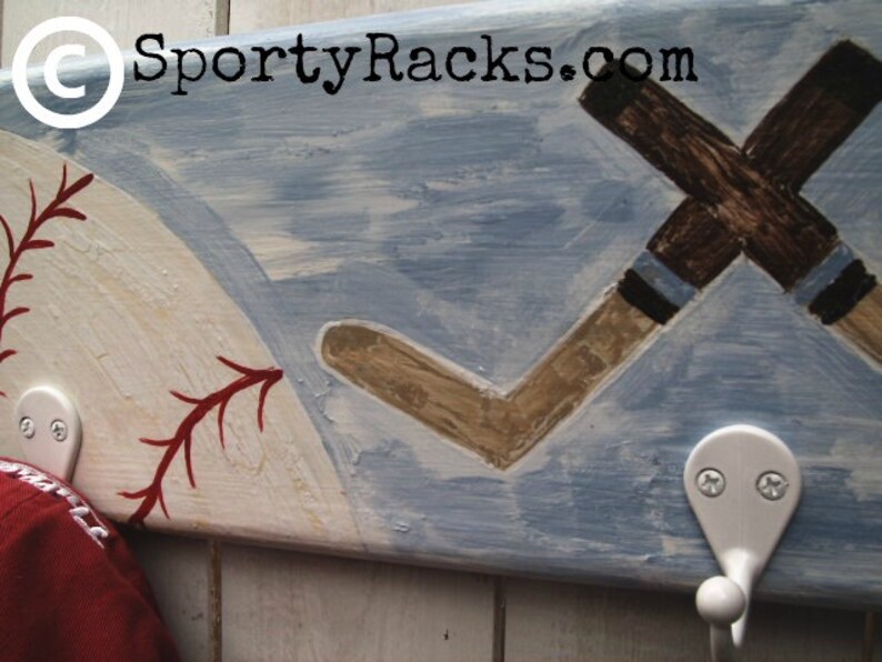 Sports Theme Wall Hook Hanger Football Baseball Hockey Theme Etsy