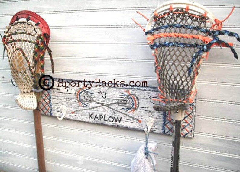 Lacrosse Rack Custom Personalized Team Colors Lax Stick Hanger Etsy