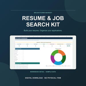 Pacote de Currículo ATS + Rastreador de Busca de Emprego | Currículo no Google Docs, Word e Carta de Apresentação (Download Digital)