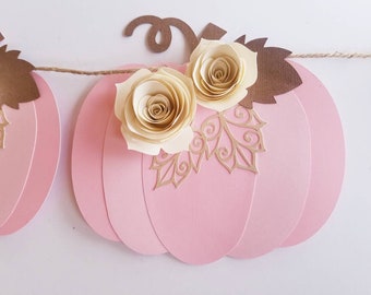 pink pumpkin baby shower decorations