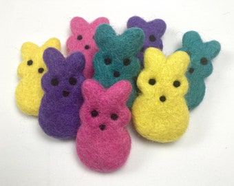 Felt Bunnies, Felt Garland Supplies, Easter Decorations, Easter Wall hangings, Spring Decor, Felt Marshmallow Bunny, Felt Rabbits