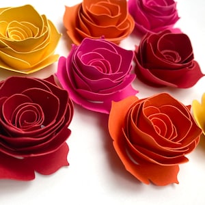 1.5 Inch Rolled Paper Roses for DIY Projects, Garden Party Decorations ...