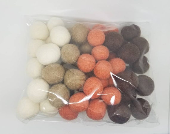 Fall garland rustic fall decor felt ball garland Thanksgiving garland pom poms Autumn garland diy felt garland Felt ball garland kit