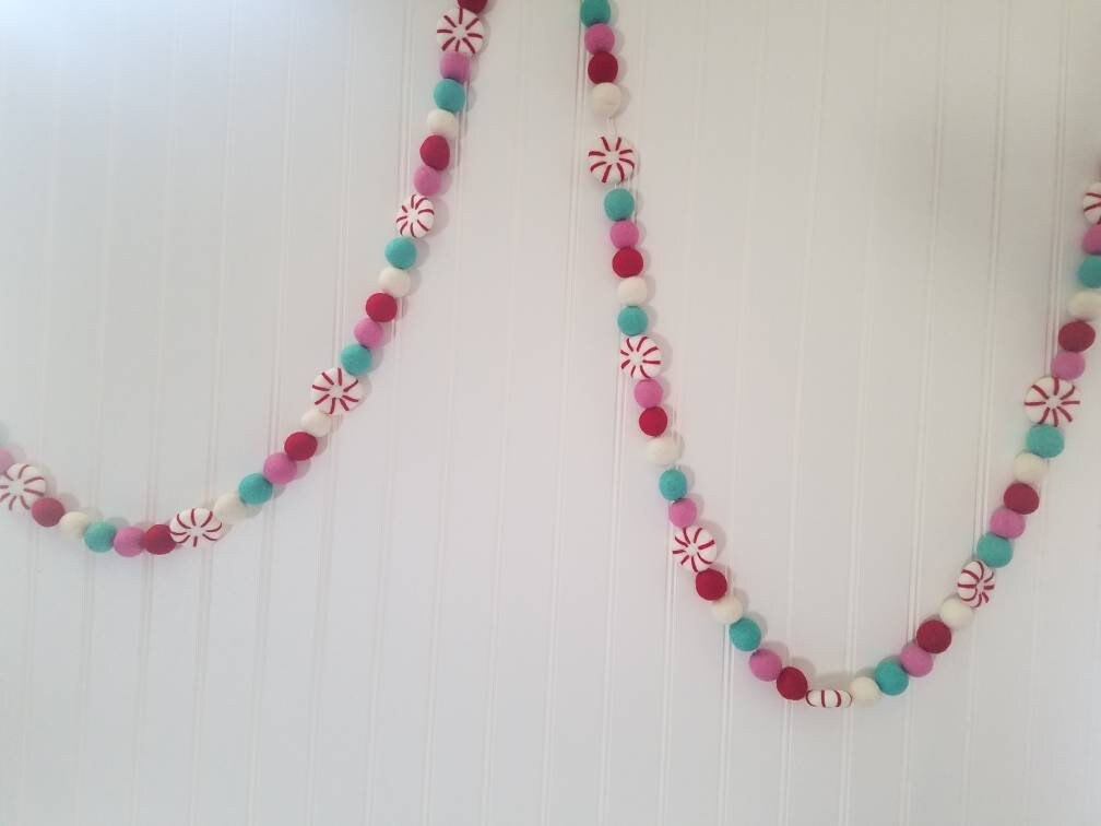 Peppermint ball garland