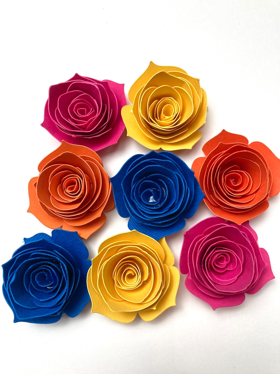 Mini Rolle Paper Roses 1.5 Inch Rolled Paper Roses for DIY Projects, Garden Party Decorations ...