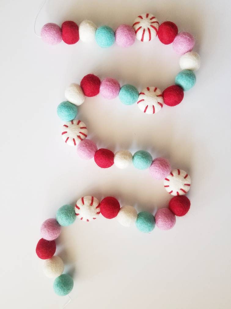 Peppermint ball garland