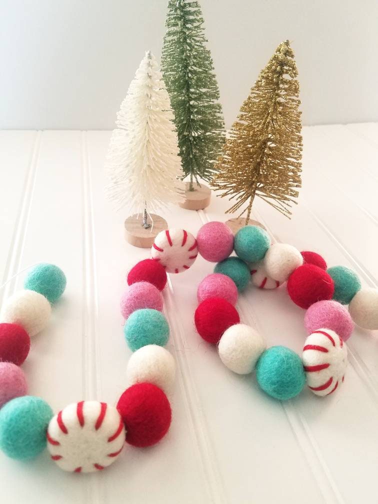 Peppermint ball garland