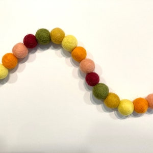 2cm Felt ball garland , Fall garland, Autumn garland, Thanksgiving Decorations, Dessert Table Friendsgiving, Fall Mantle Decor, Wall Decor