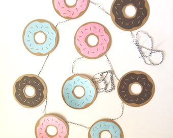 Happium Donut Birthday Garland Happy Birthday Banner di carta per decorazioni per feste di compleanno per bambini, multicolore 6 x 8.5