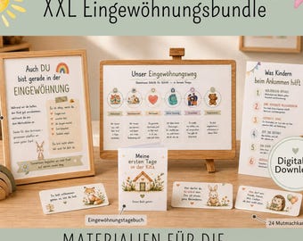 Eingewöhnung Kita PDF, Eingewöhnungstagebuch, Mutmachkarten & Aushänge, Kindergarten Krippe Erzieher Material, Eingewöhnungsbundle Aushänge