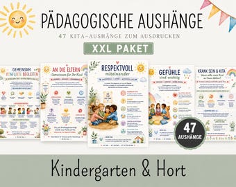 Avisos para guarderías (PDF), carteles educativos y plantillas para jardín de infancia, información para padres, enfermedades, excursiones, tablón de anuncios, materiales para educadores.