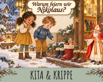 Cuento de San Nicolás Kamishibai para jardín de infancia, tarjetas ilustradas y textos de lectura de San Nicolás para guardería y preescolar, cuento matutino de San Nicolás