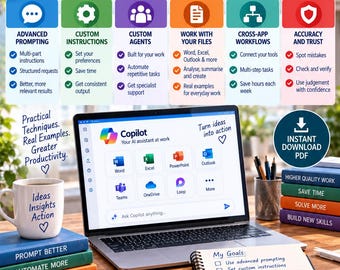 Microsoft Copilot Advanced Guide PDF | Power User Techniques Beyond Basics | Workplace AI Guide Digital Download