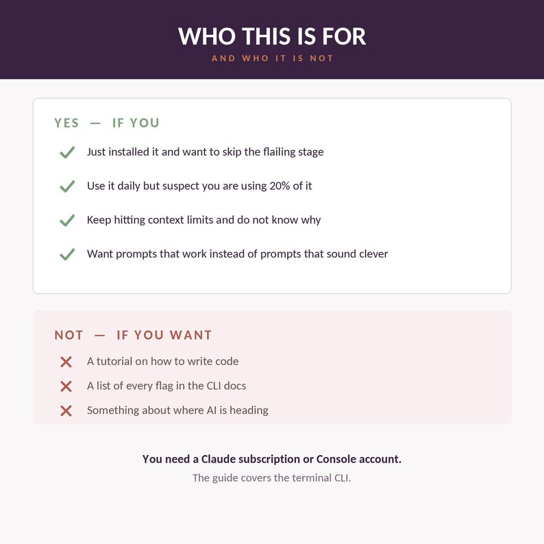 Audience guide graphic with two sections outlining yes if you want this guide and not if you want specific alternative content, plus a note on subscription requirements.