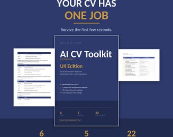 CV Writing Guide, ATS Keyword Checklist, Achievements Workbook, AI Improvement Prompts, Instant Download