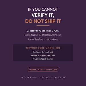 Summary graphic stating if you cannot verify it, do not ship it, along with key guide statistics and the whole guide summarized in three lines on a dark purple background.