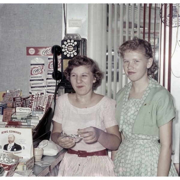 Corner Drugstore Visit 1950s, Vintage Candy, Pay Phone, 8x10 Photo