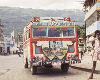 Vintage Photo: Haitian Street Scene in 1975 Wall Decor 12 x 8