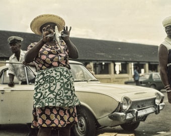 Classic Image from Barbados, Original Art Photo Flying Fish Street Scene in the 1970s 12 x 8