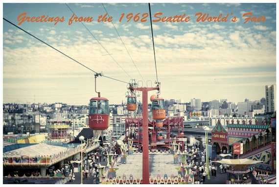 Nostalgic Retro Colors in 1962 Seattle World's Fair Image, 50th Anniversary
