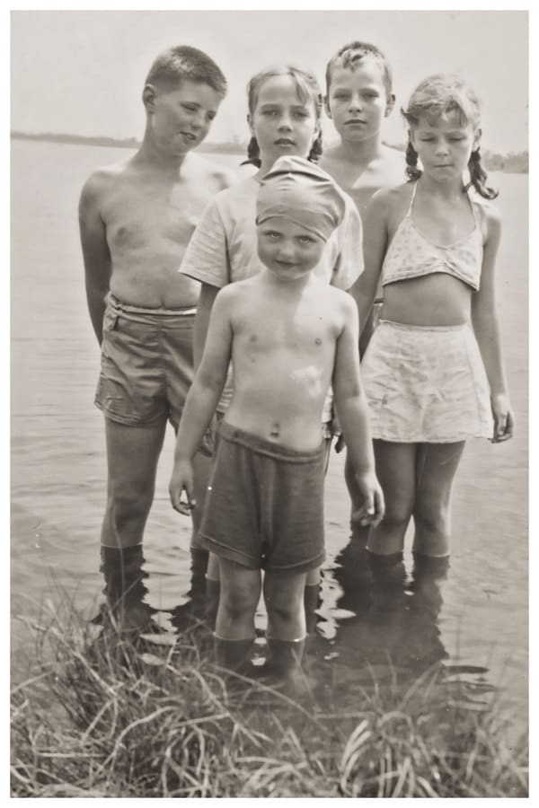 Vintage 1940s Photograph Kids at the Beach, Jersey Shore, Point