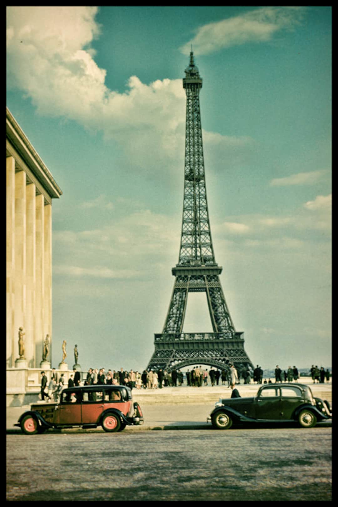 1952 Paris: A View of the Eiffel Tower, Old Cars From Original