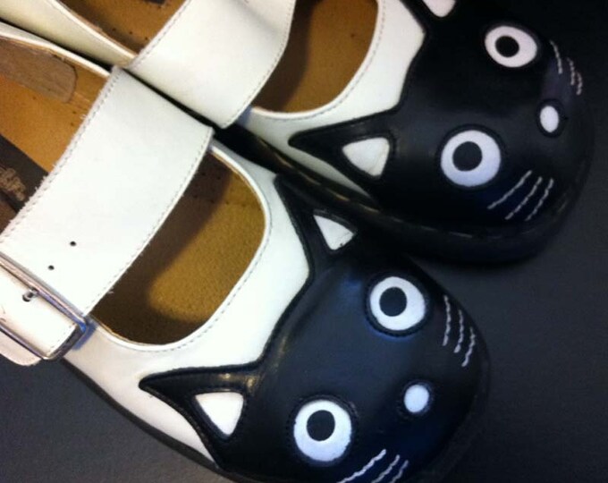 Black and White Cat Mary Jane Creepers Anarchic TUK Size 11 Etsy