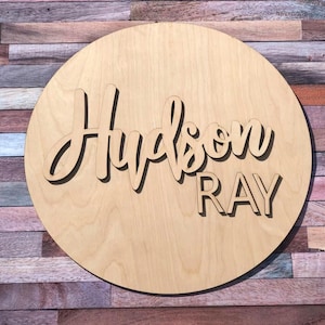 3D Custom Wood Name Round