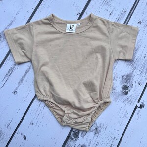 Polyester T-Shirt Romper-Beige