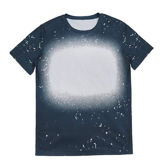 トップス Front Tuck Chemical Bleach T-shirt Bleached Out Forest Sky Tee - Custom Acid Wash T Shirt