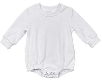 Polyester Sweatshirt Bubble Romper - Cream