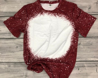Polyester Bleach T-Shirt - Burgundy