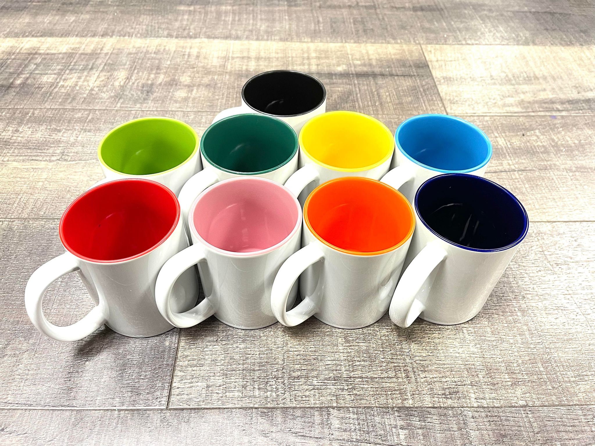 Gator Sublimation Blank Mugs Bulk Ceramic Mug White with Color Interior,  11oz, (Case of 36)